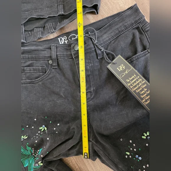 DG2 Diane Gilman New Classic Stretch Legacy Embellished Skinny Jeans Dragon Y2K - Picture 6 of 12